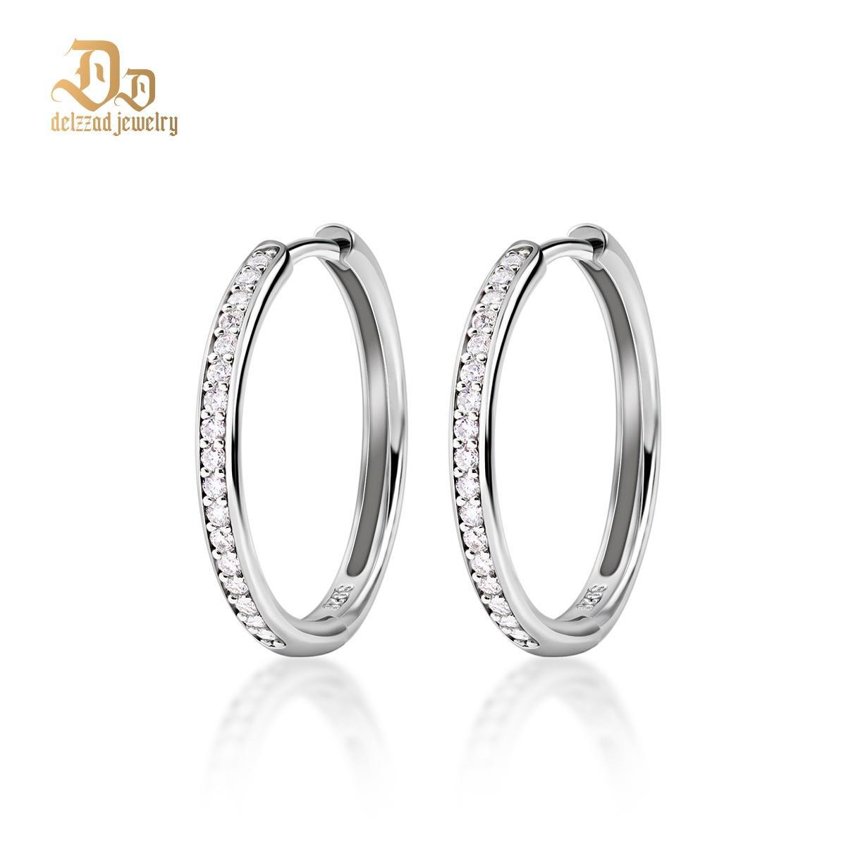 Bling Hoop Earrings Unisex Earrings S925 VVS Synthetic Moissanite