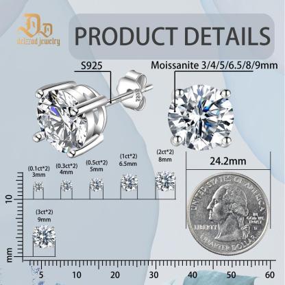 FLEXSTONE Solo Shine Stud Earrings 925S & VVS Moissanite