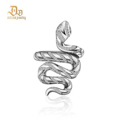 Serpentine Snaked Unisex Ring Moissanite & S925