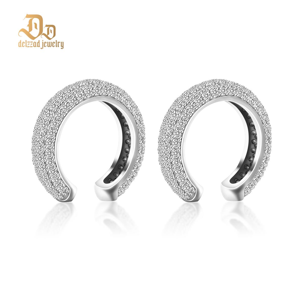 Sparkling Round Huggies Ear Cuffs S925 Synthetic Moissanite Unisex Earrings