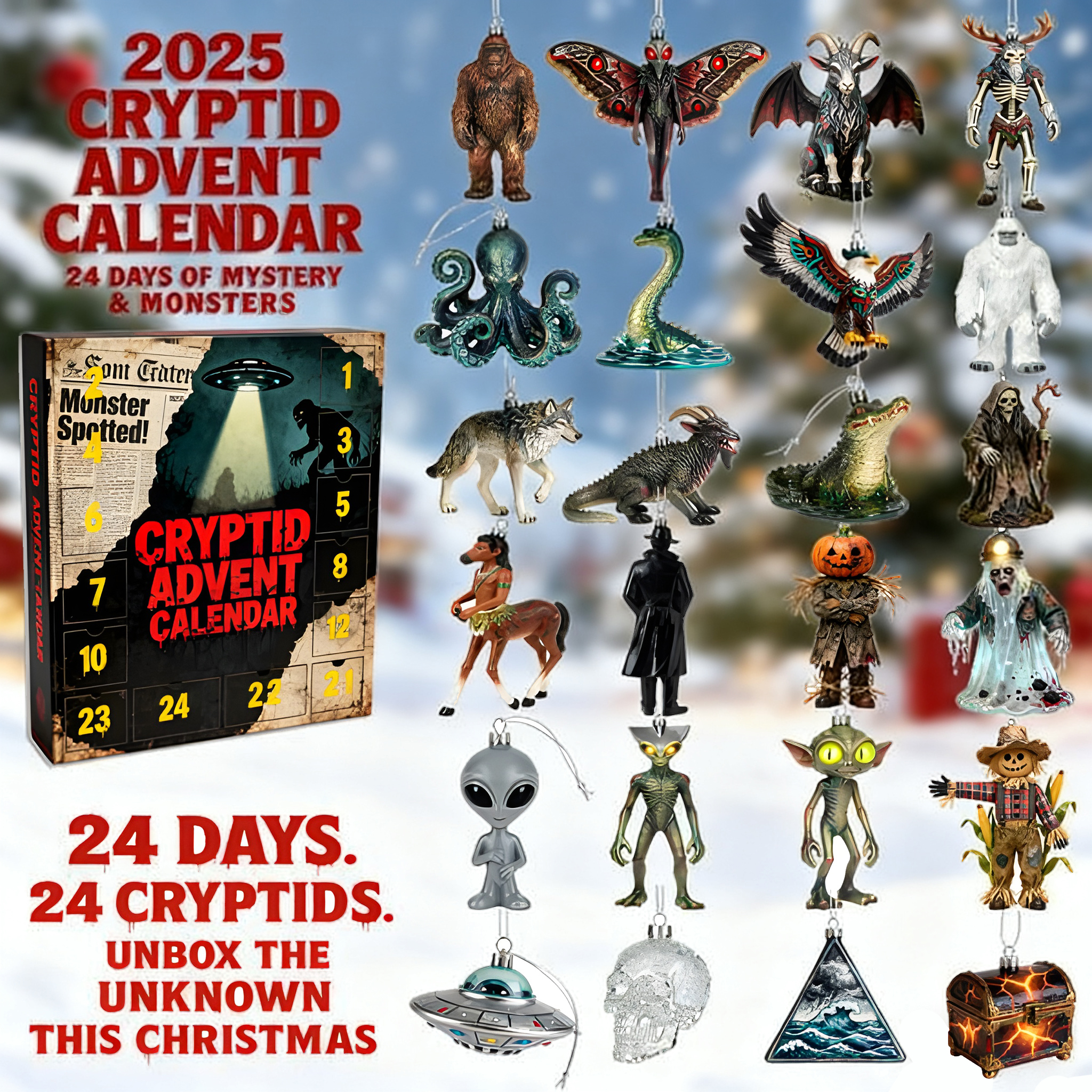 🦍🛸2025 Cryptid Advent Calendar - Unbox the Unknown This Christmas 🎁👽