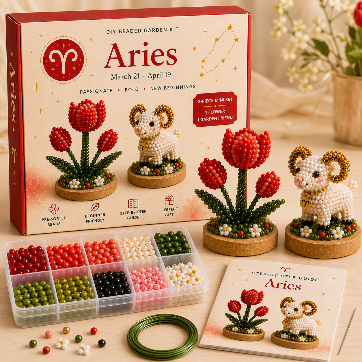 ✨ 12 Zodiac Signs DIY Beaded Garden Kit | Build Your Sign, Grow Your Magic