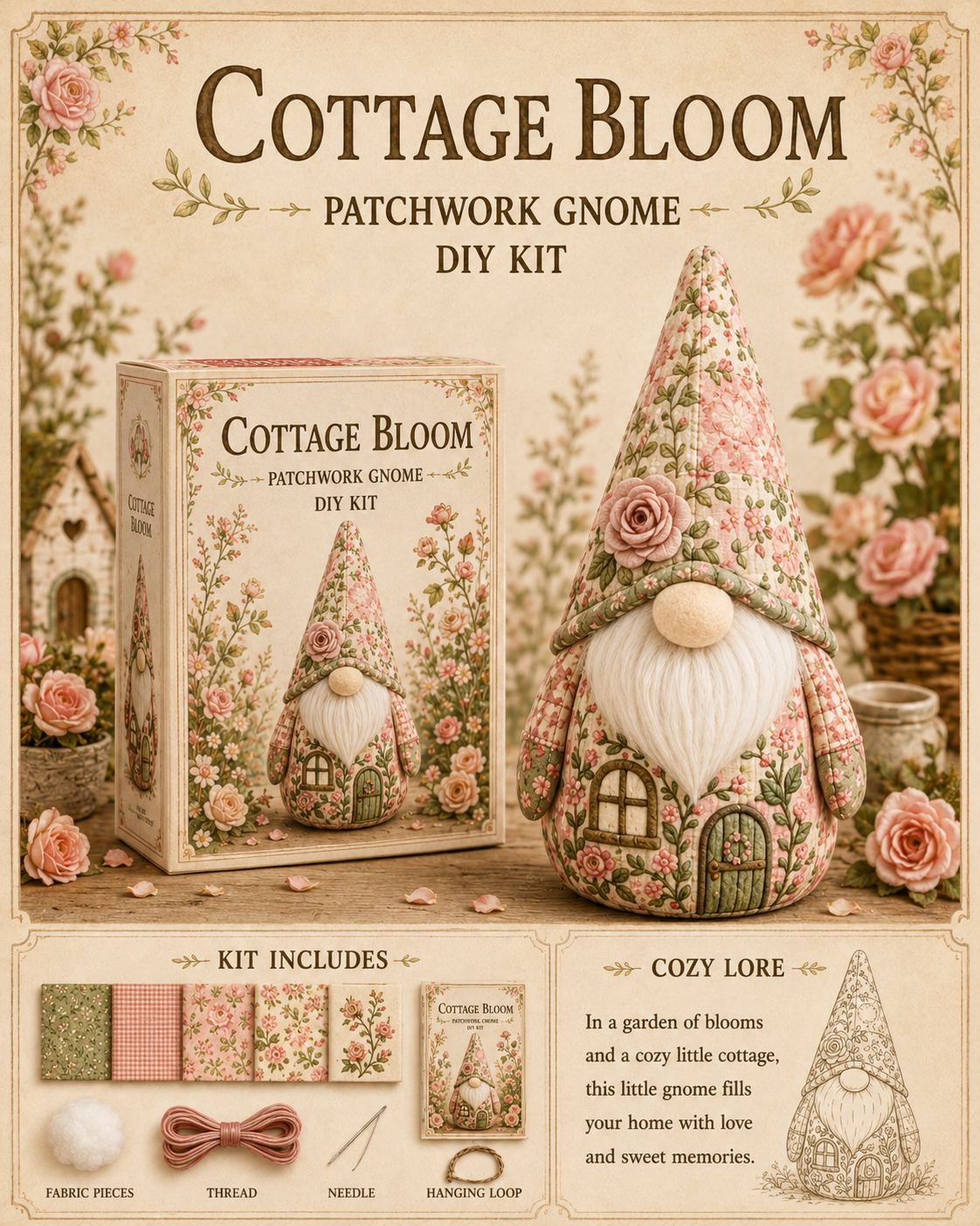 🧵 Cozy Gnome Stitch Kit｜🔥 Today Only 🔥 Buy 3, Get 1 FREE