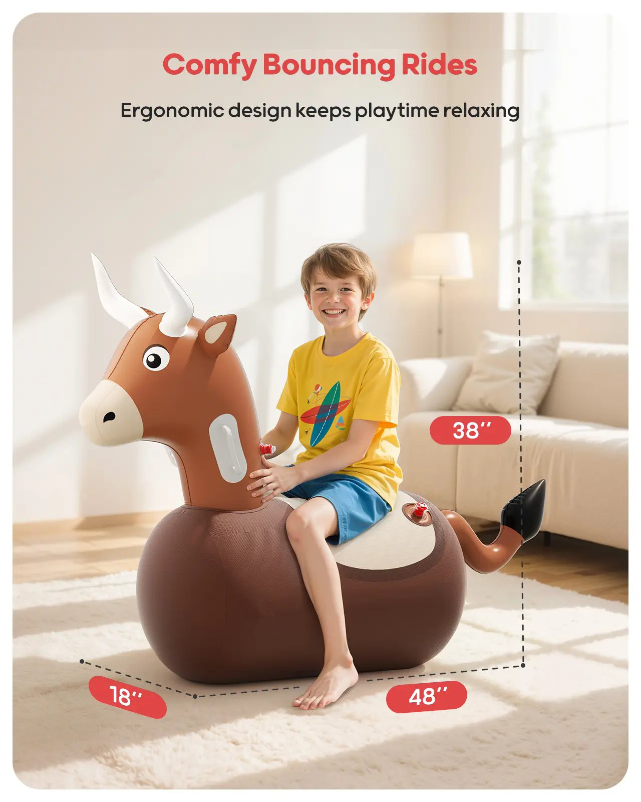 🐂 Kids Bouncing Bull Ride-On Toy