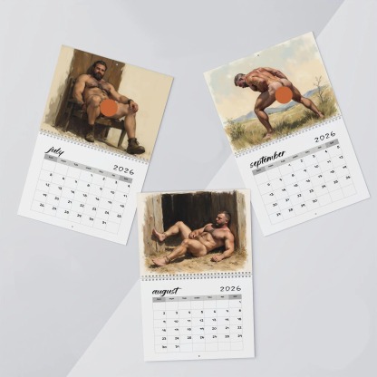 🔥 Strokes of Desire 2026 Calendar – 12 Months of Bold Masculinity