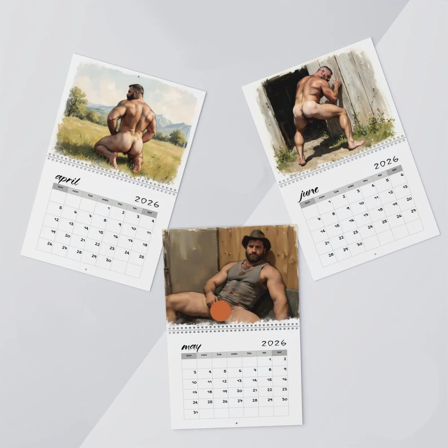 🔥 Strokes of Desire 2026 Calendar – 12 Months of Bold Masculinity