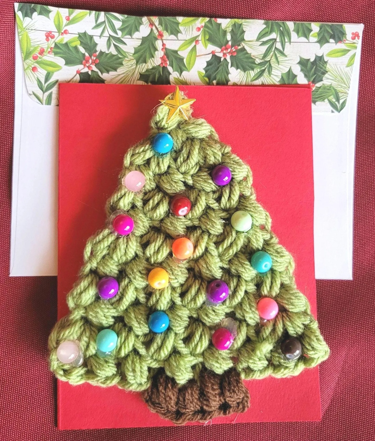 Crochet Christmas Tree Card