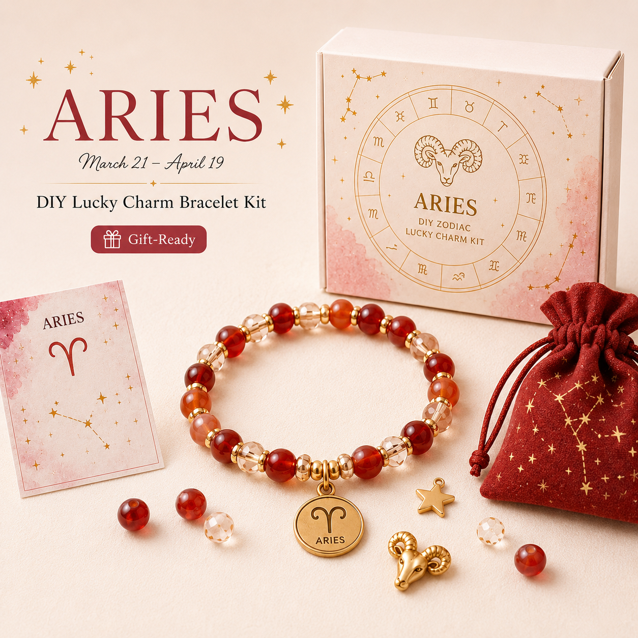 DIY Zodiac Lucky Charm Bracelet Kit ✨ Gift Ready Astrology Bracelet