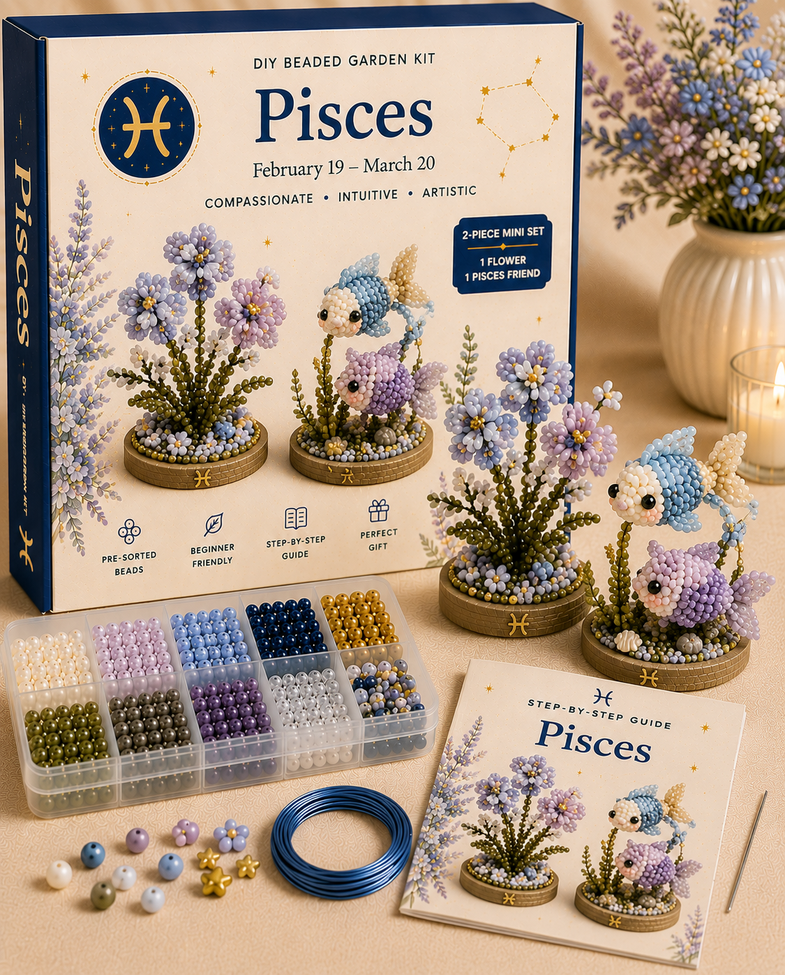 ✨ 12 Zodiac Signs DIY Beaded Garden Kit | Build Your Sign, Grow Your Magic