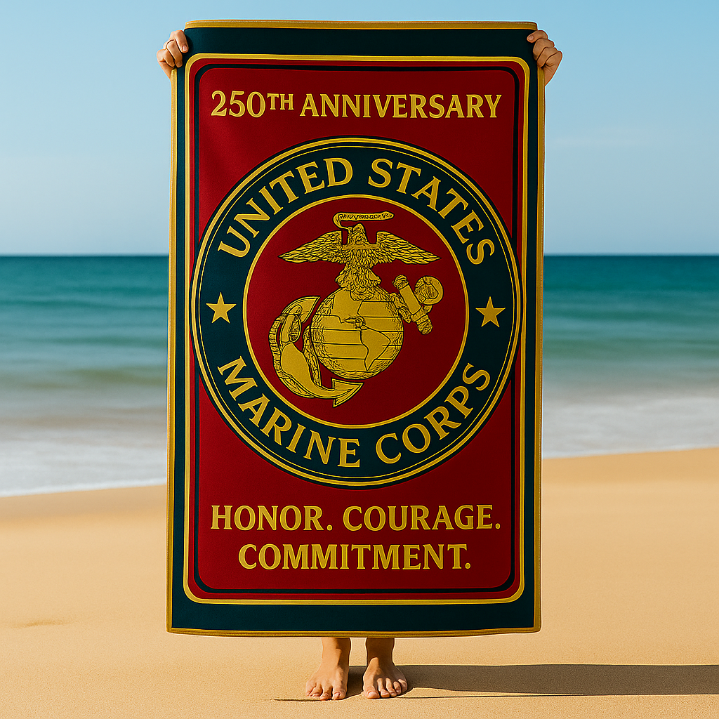 250th Anniversary Marine Corps Beach Towel