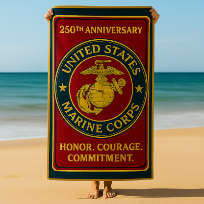 250th Anniversary Marine Corps Beach Towel