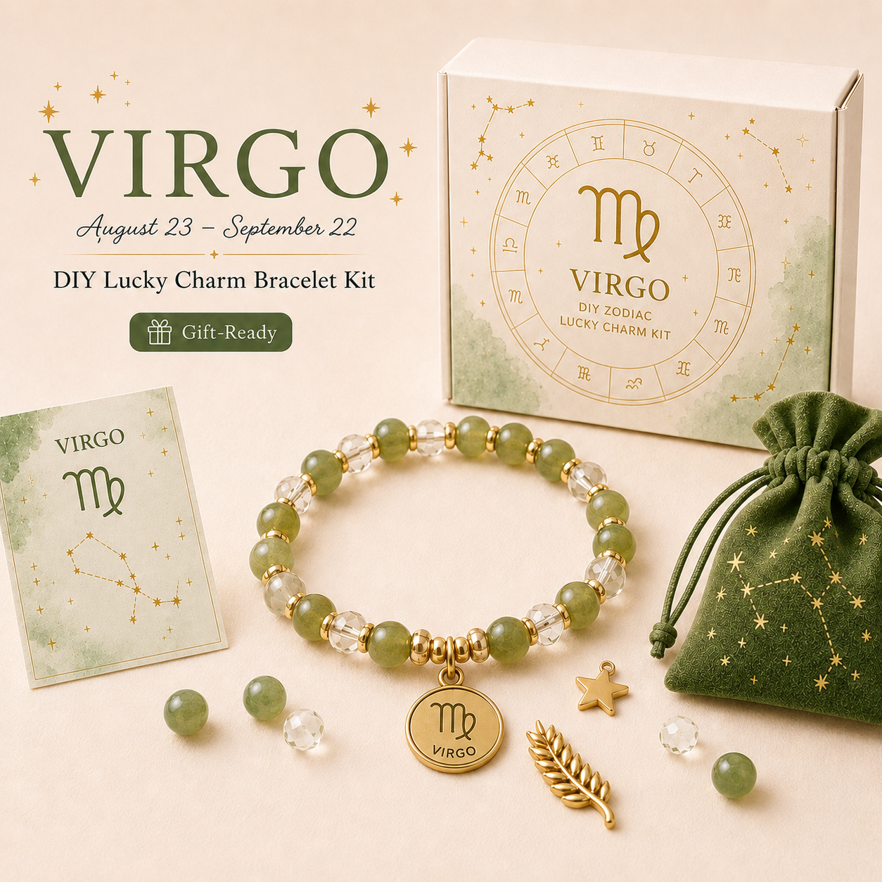 DIY Zodiac Lucky Charm Bracelet Kit ✨ Gift Ready Astrology Bracelet