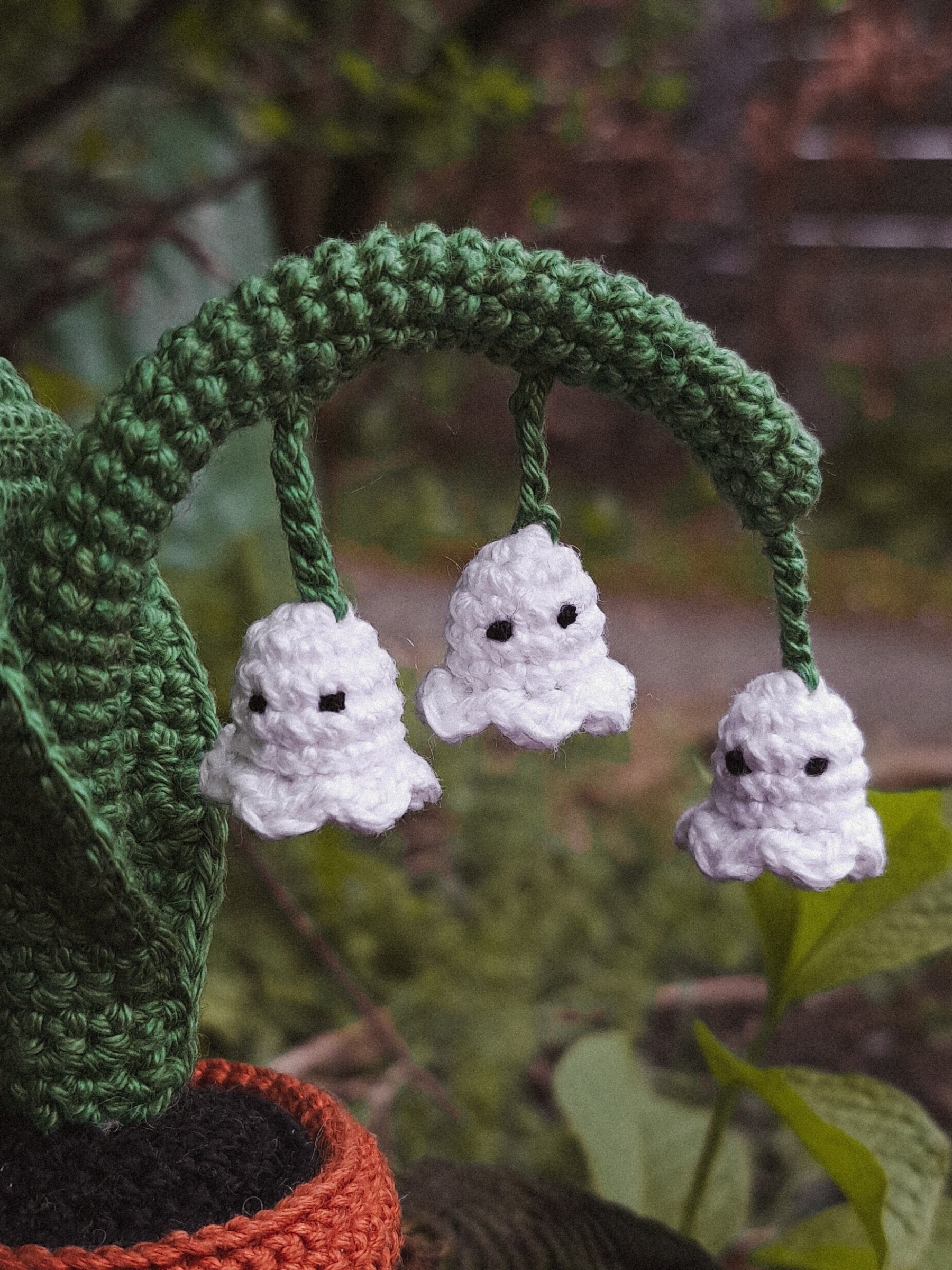 Handmade Crochet Ghost Bellflower Decoration