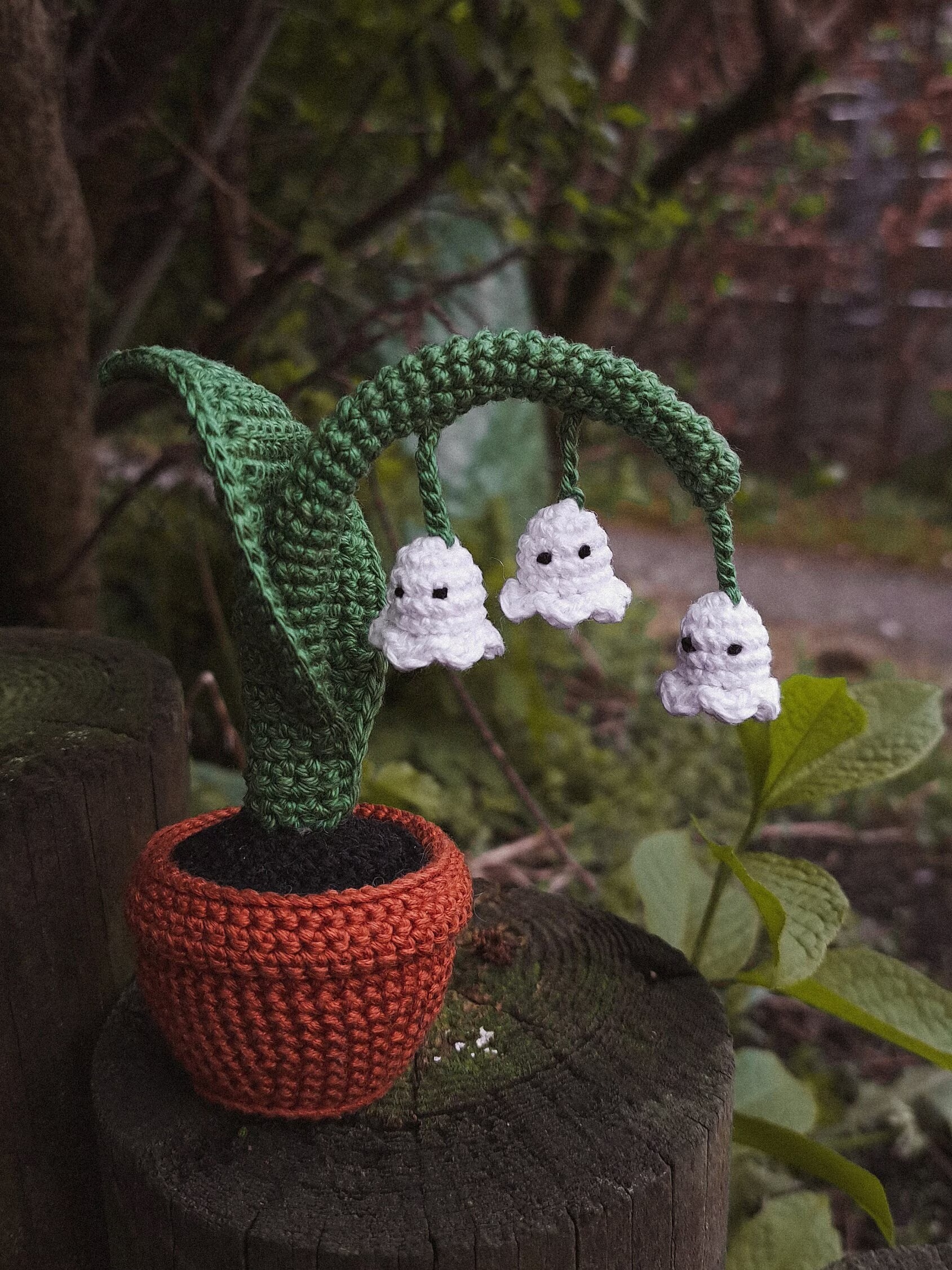 Handmade Crochet Ghost Bellflower Decoration