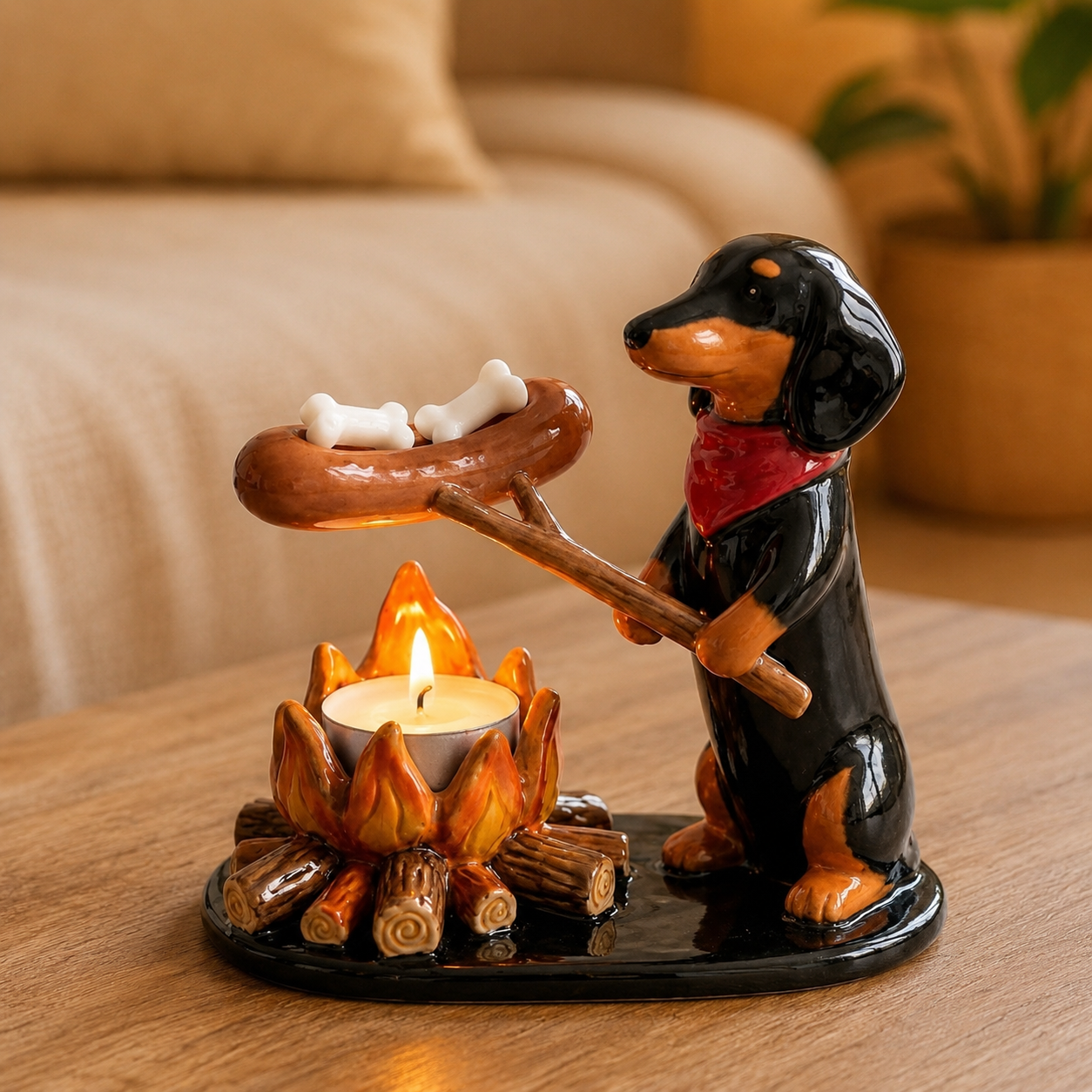 🕯️ Cozy Campfire Animal Wax Melt Warmer Decor