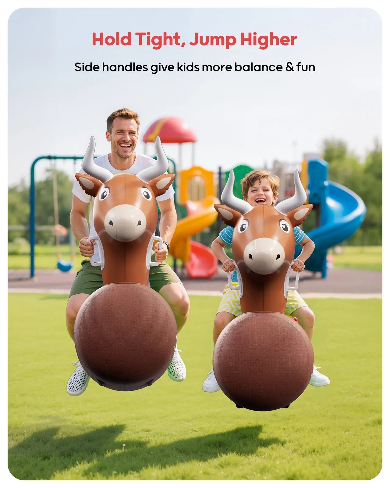 🐂QPAU Kids Bouncing Bull Ride-On Toy