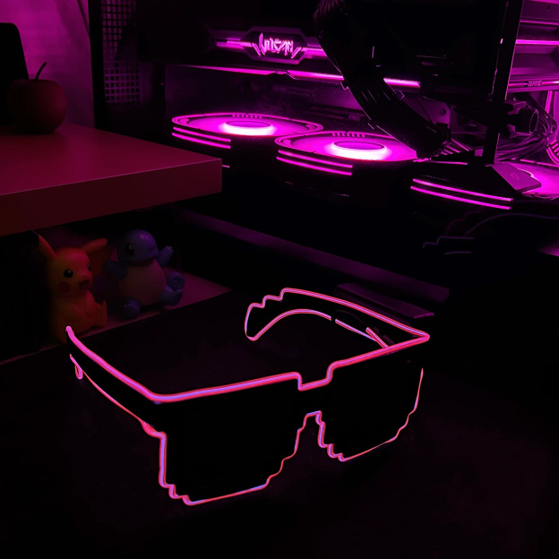 LED Neon Glow Glasses (Wireless) – Perfect for Parties, EDM Festivals, Halloween & Christmas——Free Shipping