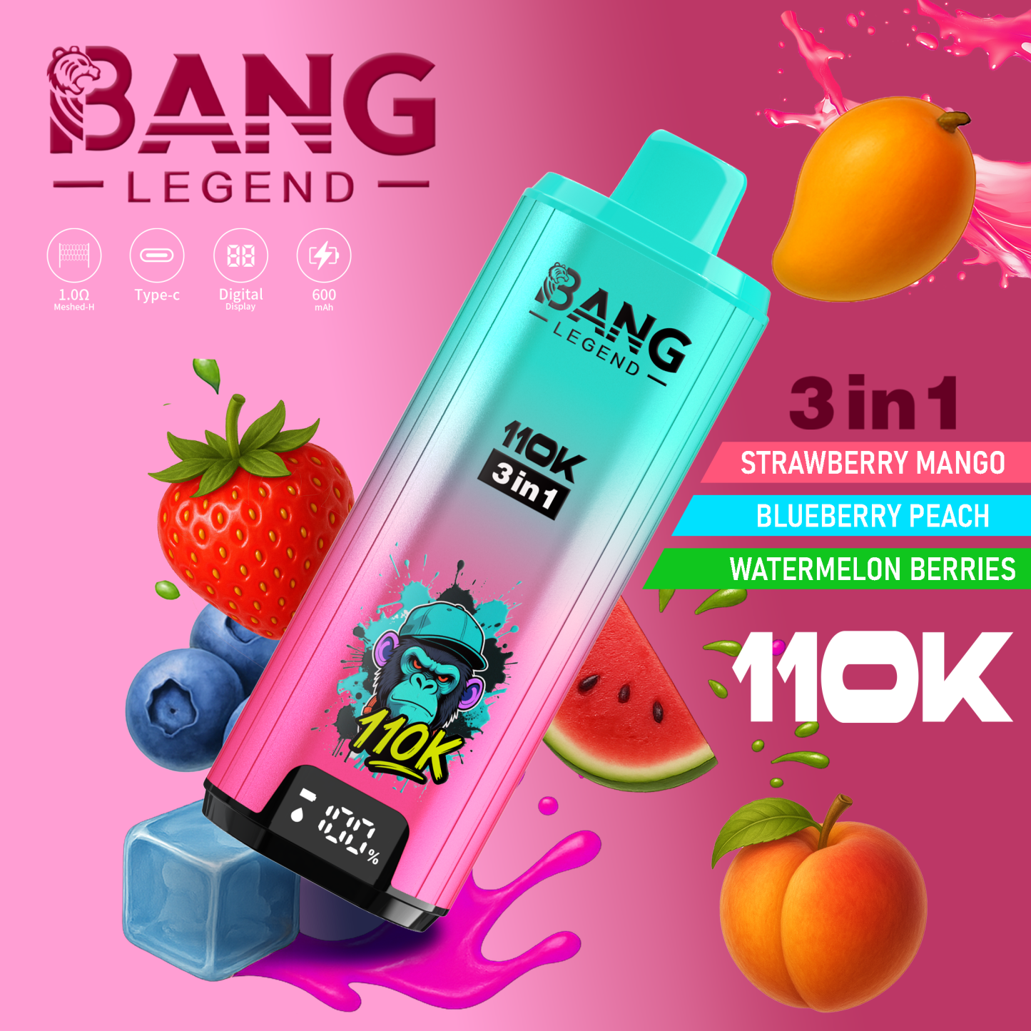 Bang Legend 110K Puffs 3 in 1 Flavors Disposable Vape