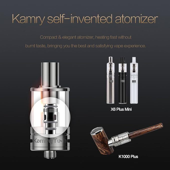 kamry k1000 Plus Atomizer 2ml Empty Tank for Wood Color e-cig Pipe