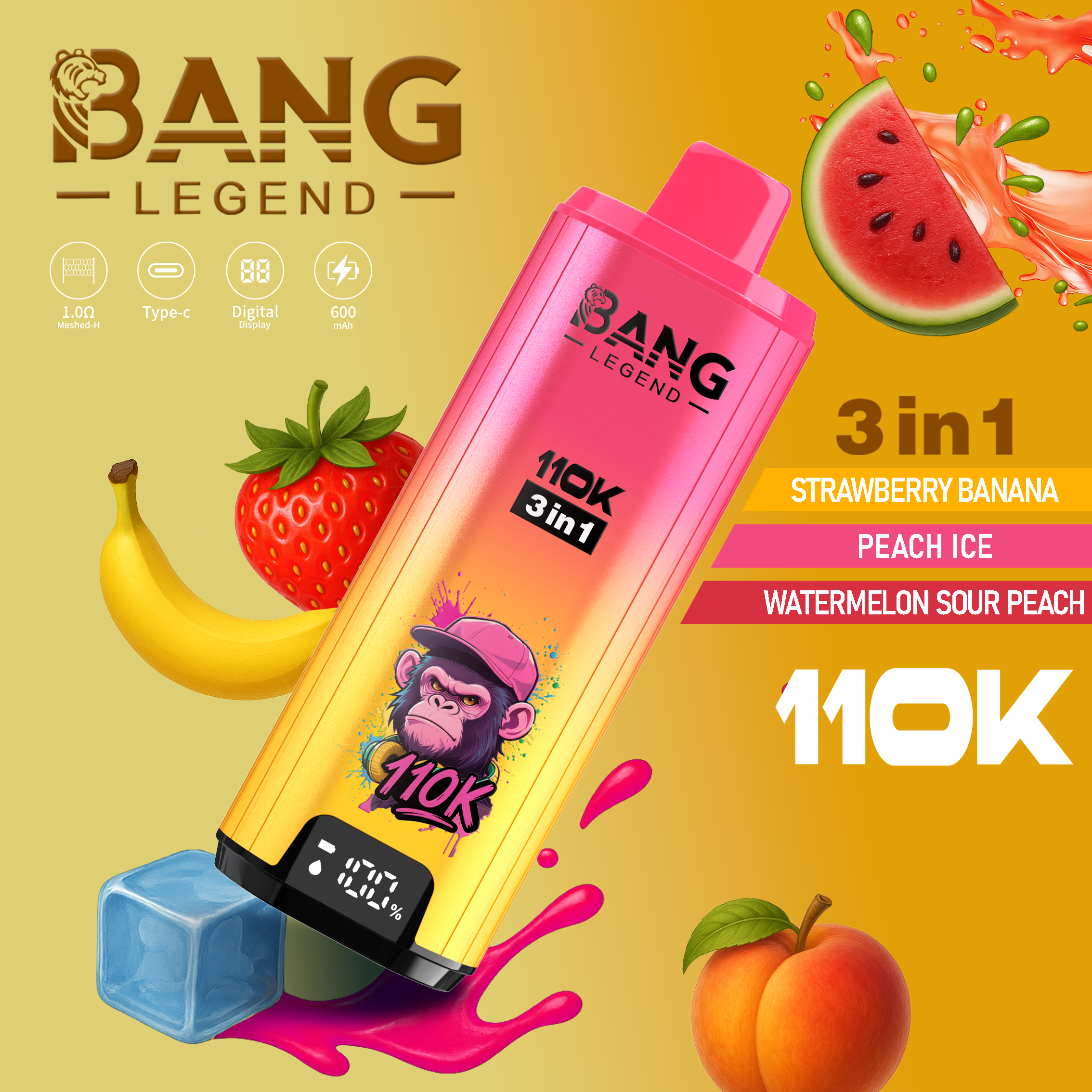 Bang Legend 110K Puffs 3 in 1 Flavors Disposable Vape