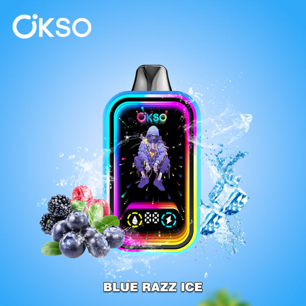 OKSO Magic Mirror 50000 Puffs Long-Lasting Vaping vape Blue Razz lce.2% nicotine