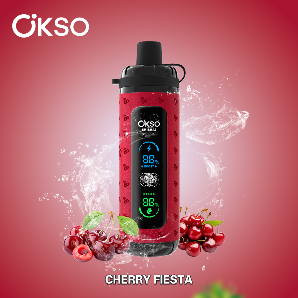 OKso Shisha Max 40k Disposable Vape 40000 Puffs Cherry Fiesta-2% Nicotine