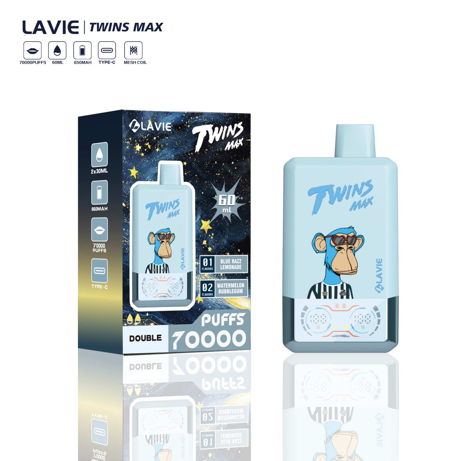 Lavie Twins Max 70000 Puffs Disposable Vape
 kamrytechvape 11