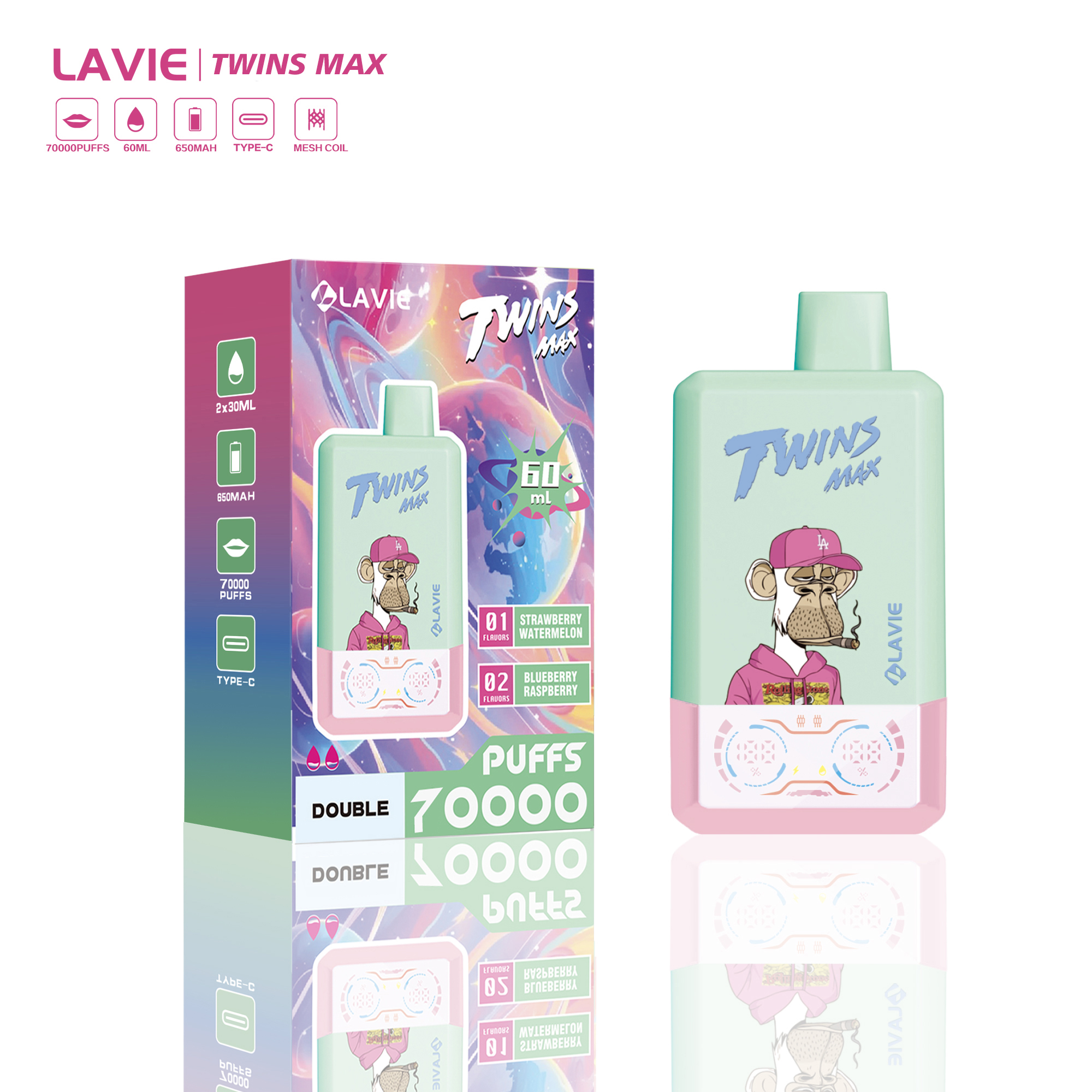 Lavie Twins Max 70000 Puffs Disposable Vape
 kamrytechvape 4