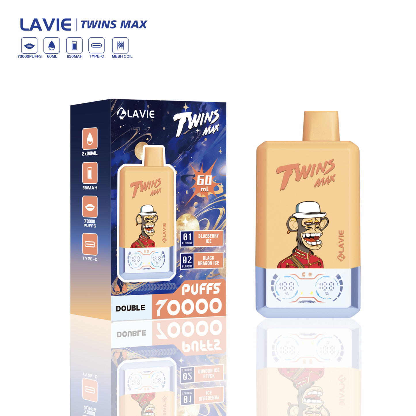 Lavie Twins Max 70000 Puffs Disposable Vape
 kamrytechvape 5