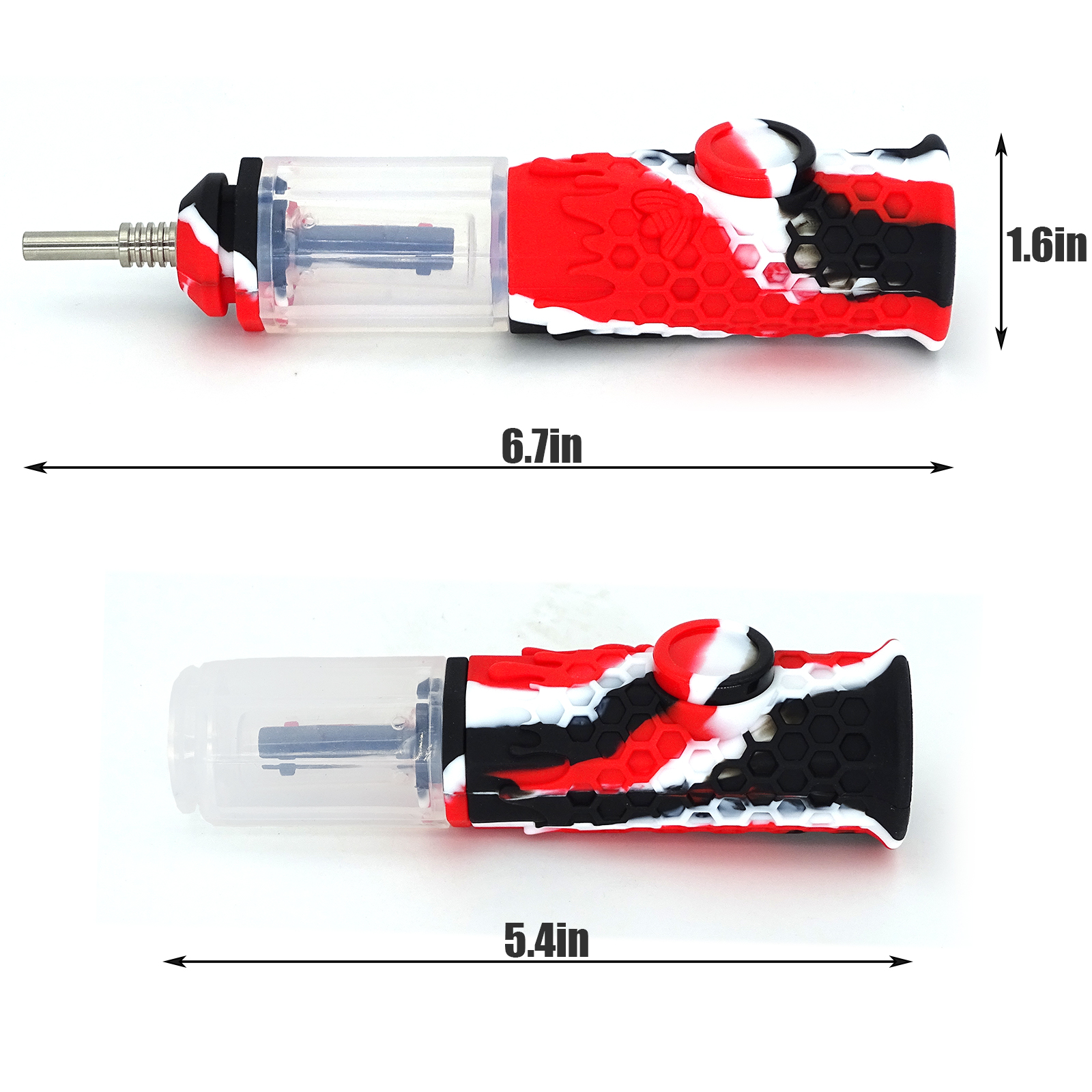 The specially designed silicone honey straw is equipped with a titanium alloy tool.