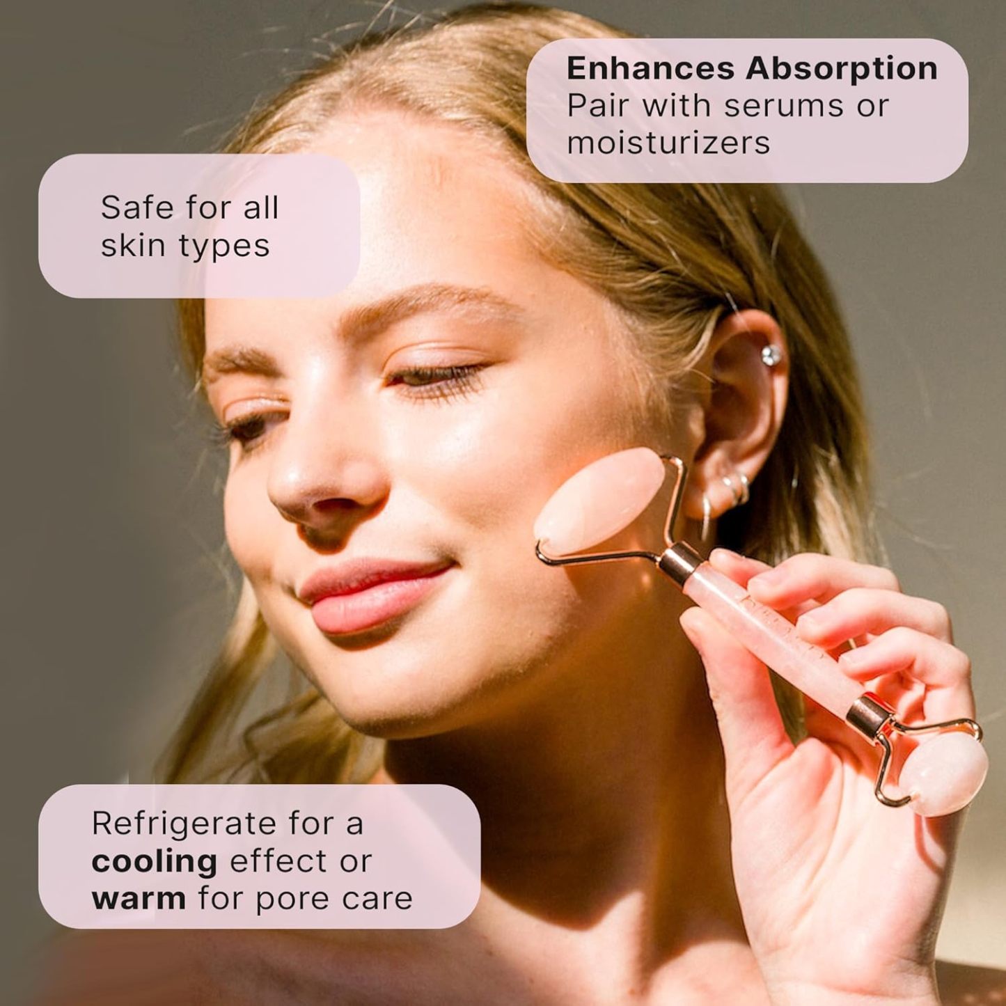 Face Massager Skin Care Tools with Small Eye Roller for Puffy Eyes