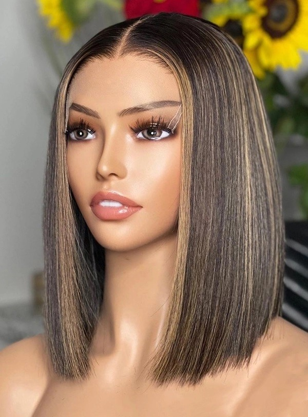 Blonde Highlights Bob Lace Front Wig
