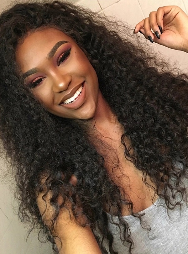 Deep Curly Black Lace Front Wig