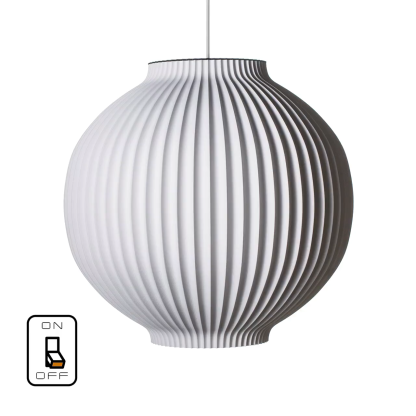 Pendant Light - White Hanging Lamp - Modern Light Fixture -Round Ceiling Lamp -Lampshade E26/E27 Base -Housewarming Gift - 27 CM / 10,6 INCH