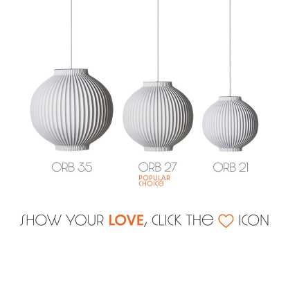 Pendant Light - White Hanging Lamp - Modern Light Fixture -Round Ceiling Lamp -Lampshade E26/E27 Base -Housewarming Gift - 27 CM / 10,6 INCH