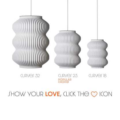 Pendant Light - White Hanging Lamp - Modern Light Fixture- Ceiling Lamp- Lampshade E26/E27 Base- Housewarming Gift- 23 x 33 CM / 32 x 46 CM