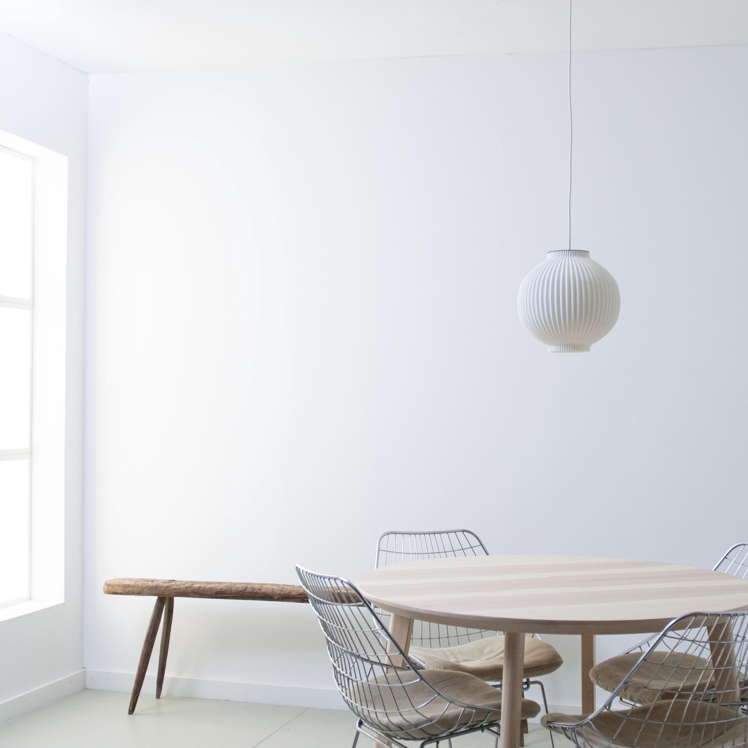 Pendant Light - White Hanging Lamp - Modern Light Fixture - Round Ceiling Lamp -Small Lampshade -Housewarming Gift - lamps- 21 CM / 8,4 INCH
