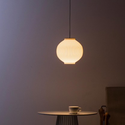 Pendant Light - White Hanging Lamp - Modern Light Fixture - Round Ceiling Lamp -Small Lampshade -Housewarming Gift - lamps- 21 CM / 8,4 INCH