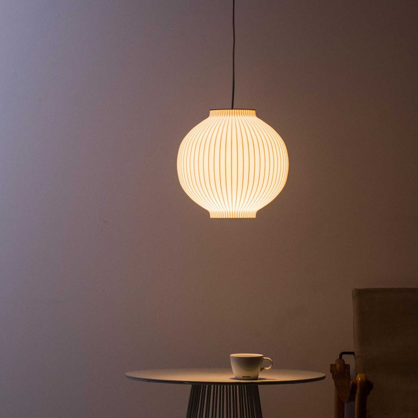 Pendant Light - White Hanging Lamp - Modern Light Fixture -Round Ceiling Lamp -Lampshade E26/E27 Base -Housewarming Gift - 27 CM / 10,6 INCH