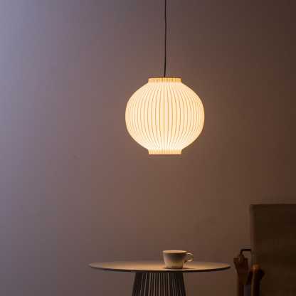 Pendant Light - White Hanging Lamp - Modern Light Fixture -Round Ceiling Lamp -Lampshade E26/E27 Base -Housewarming Gift - 27 CM / 10,6 INCH