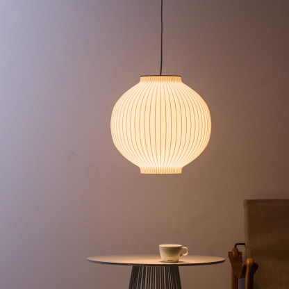 Pendant Light White - Hanging Lamp - Modern Light Fixture -Round Ceiling Lamp -Lampshade - Minimalist style -Housewarming Gift- 35 CM/14 IN.