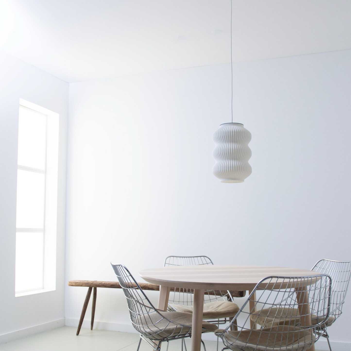 Pendant Light - White Hanging Lamp - Modern Light Fixture- Ceiling Lamp- Lampshade E26/E27 Base- Housewarming Gift- 23 x 33 CM / 32 x 46 CM