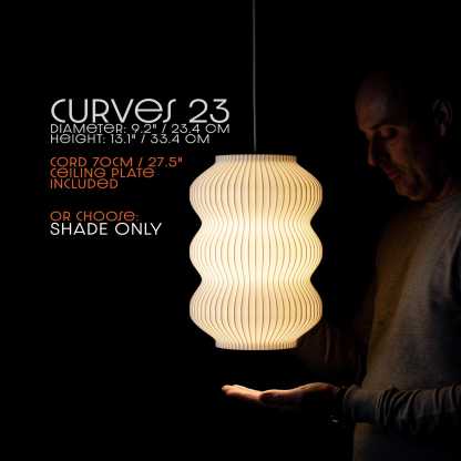 Pendant Light - White Hanging Lamp - Modern Light Fixture- Ceiling Lamp- Lampshade E26/E27 Base- Housewarming Gift- 23 x 33 CM / 32 x 46 CM