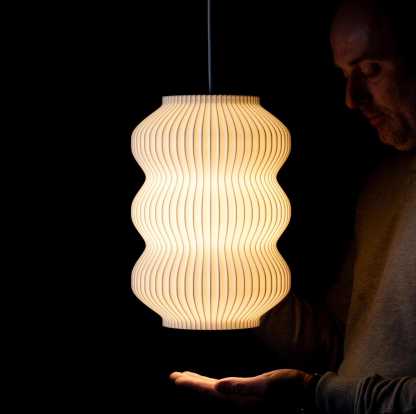 Pendant Light - White Hanging Lamp - Modern Light Fixture- Ceiling Lamp- Lampshade E26/E27 Base- Housewarming Gift- 23 x 33 CM / 32 x 46 CM