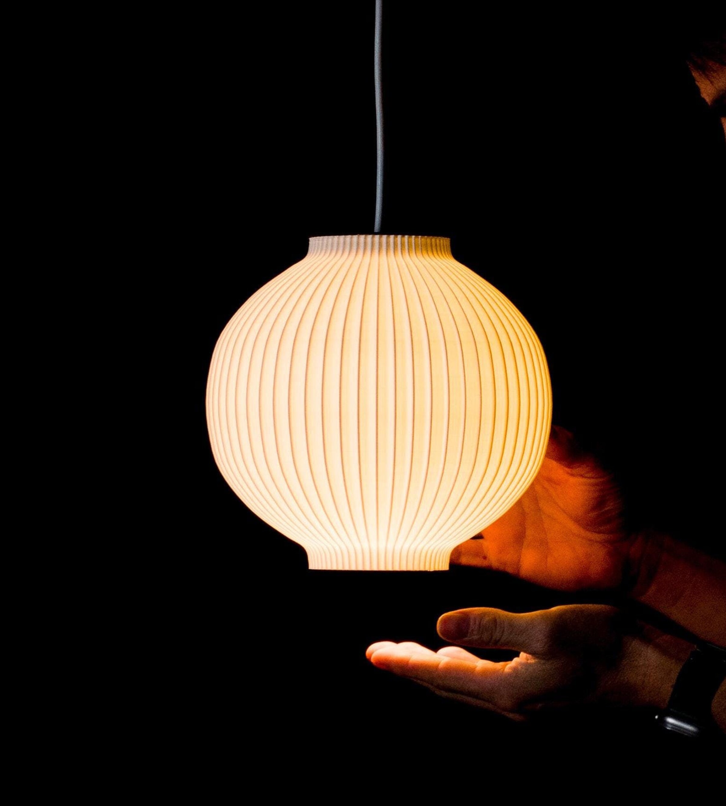 Pendant Light - White Hanging Lamp - Modern Light Fixture - Round Ceiling Lamp -Small Lampshade -Housewarming Gift - lamps- 21 CM / 8,4 INCH