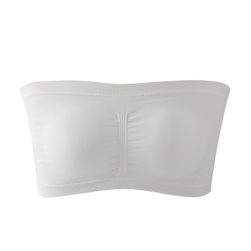 Women Bandeau Bra Padded Strapless Bra Seamless Bandeau Tube Top