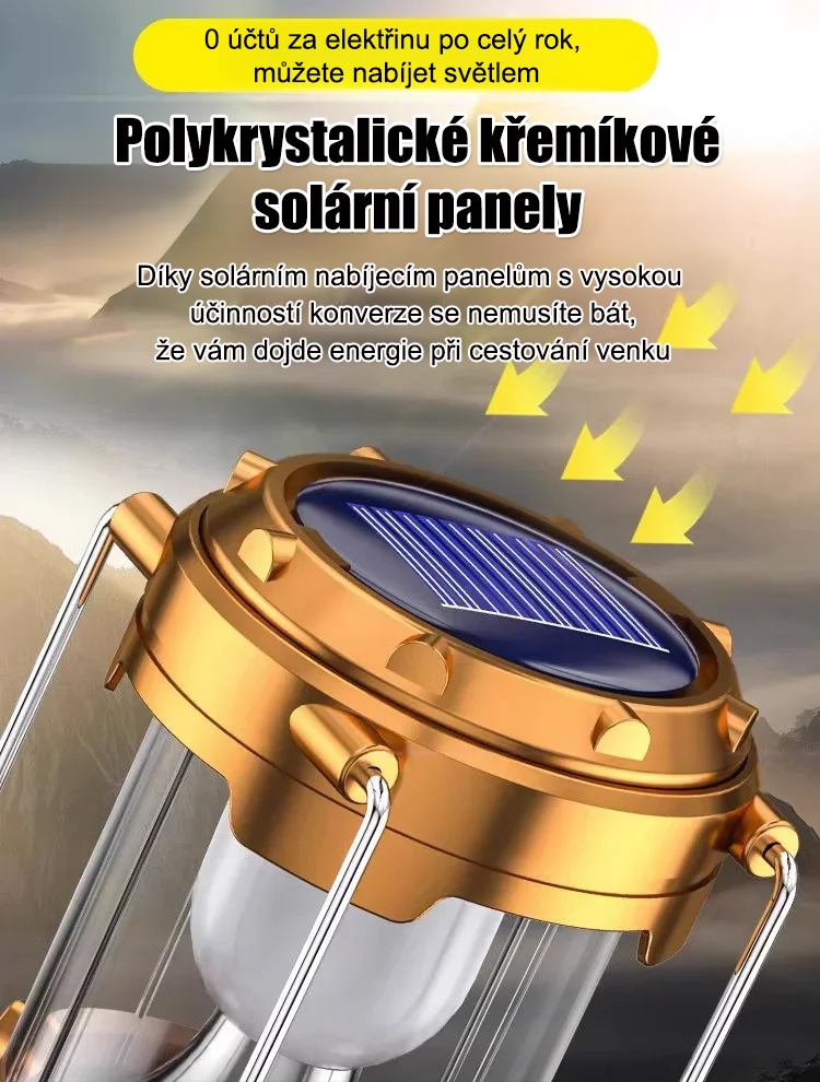 Vodotěsná multifunkční solární lampa