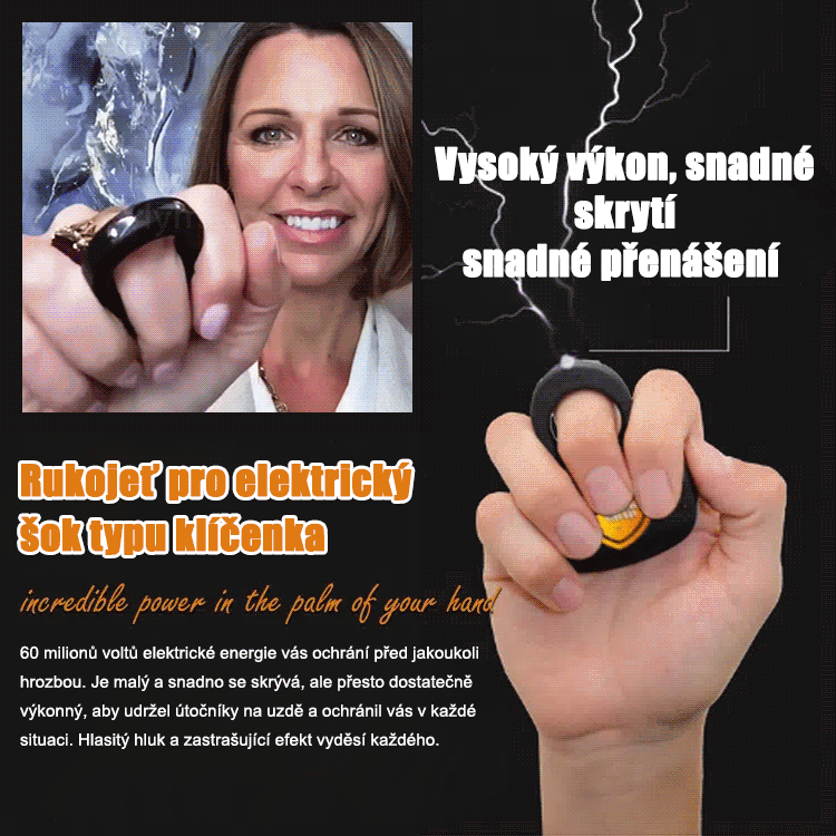 Elektrický šokový přívěsek na klíče