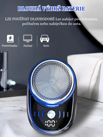 Kompaktní elektrický holící strojek pro muže