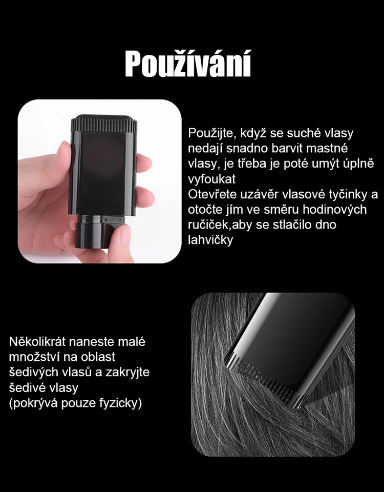 Voděodolný, odolný proti potu, bílé vlasy blokující barvení tyčinky